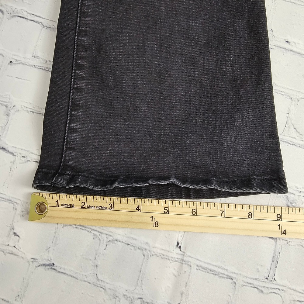 KanCan Jeans Womens 13/30 Black Flared Denim Pants High Rise Faux Leather Trim - Picture 12 of 12